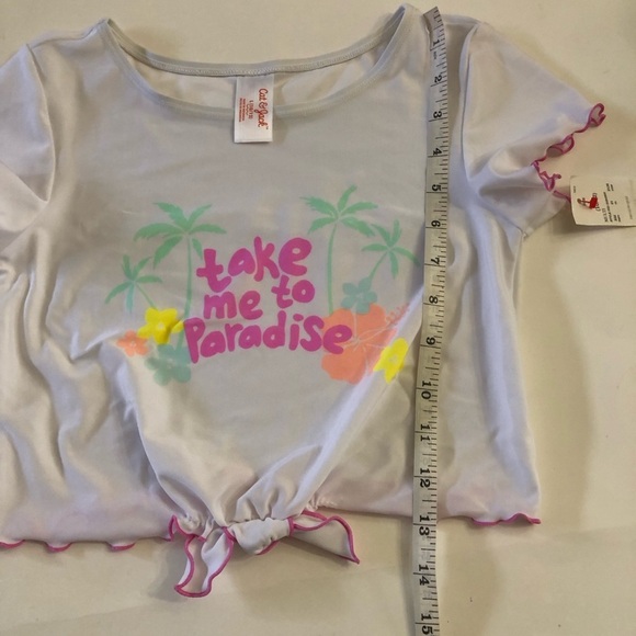 Bundle 3Pc Cat & Jack Girls Hawaiian Rash Guard Floral Bikini Bottoms Swimwear L - Picture 3 of 13